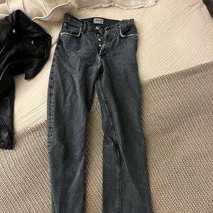 Agolde 90s Pinch Waist Dark Gray Jeans. Size 25